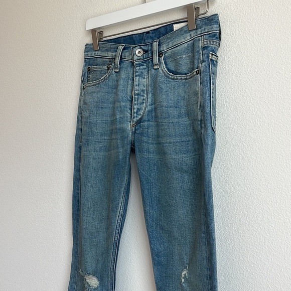 Rag & bone Fit 1 Low-Rise Fire Island Extra Slim Fit Light Indigo Jeans - Picture 10 of 16
